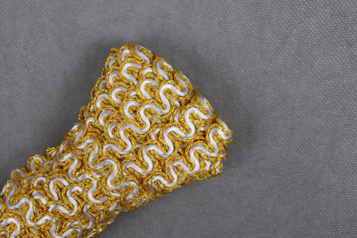 Тесьма 10мм Волна Золото/Белый 9404 - изображение