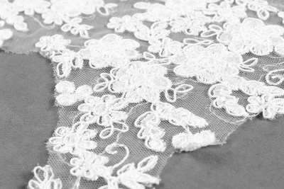 Кружево 240мм свадебное с пайетками Белый LP230 - изображение