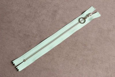 Молния декоративная с кольцом 20см металл Мятный/никель - изображение