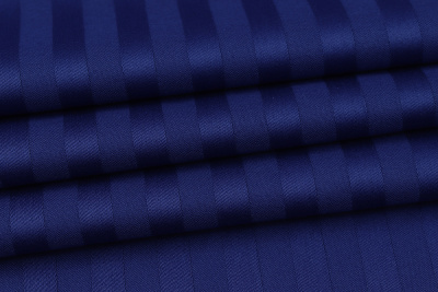 Страйп-сатин 130гр/м.кв.240 Мелкая полоска 1*1 Синий - изображение