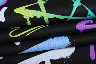 Поплин набивной 150 Ив 105 гр/м.кв. Граффити - изображение