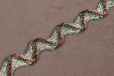 Вьюнок 8мм с метанитом Серебро/красный/зеленый - изображение