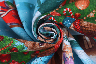 Рогожка набивная Праздник к нам приходит - изображение