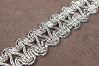 Тесьма 22мм плетеная Серебро - изображение