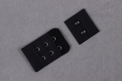 Застежка для бюстгальтера 30мм 3ряда 2крючка Черный - изображение