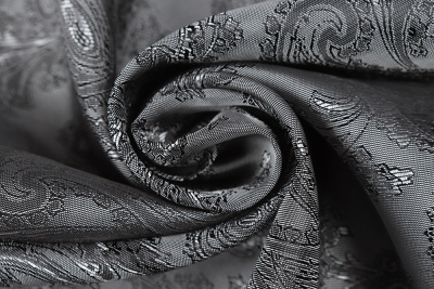 Подклад вискоза-жаккард Огурцы Т-528 Серый - изображение