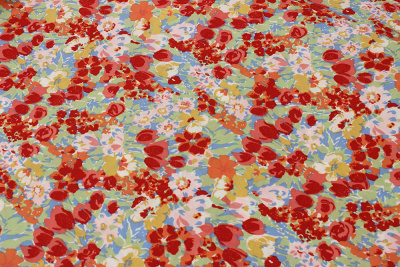 Хлопок-стрейч Красные акварельные тюльпаны - изображение