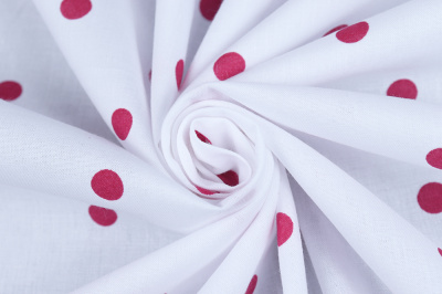 Перкаль Красный горох на белом - изображение