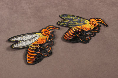 Аппликация пришивная 110*120мм Пчела Оранжевый - изображение