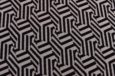 Трикотаж-жаккард ROYCE 54016 Геометрия Серый/черный - изображение