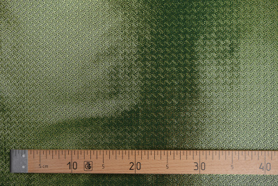 Парча монгольская греческий рисунок Золото на изумрудном - изображение