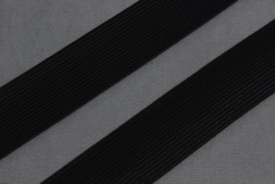 Тесьма эластичная 30мм Стандарт Черный - изображение