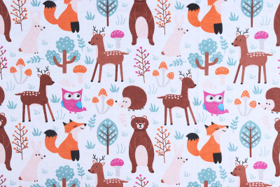 Фланель набивная Лесные звери - изображение