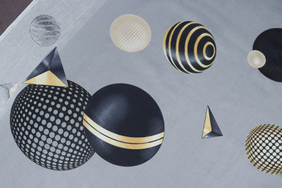 Бязь набивная 220 Ив 120 г/м.кв Вселенная - изображение