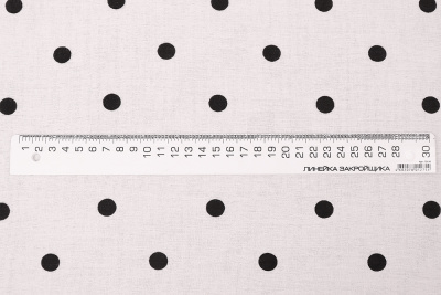 Муслин хлопковый набивной Черный горох на белом - изображение