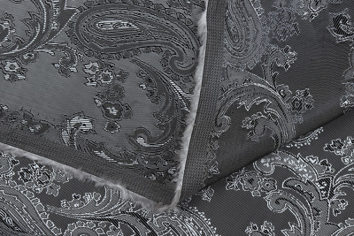 Подклад вискоза-жаккард Огурцы Т-528 Серый - изображение