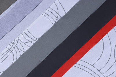 Поплин набивной 150 110гр/м.кв. Круги/полосы - изображение