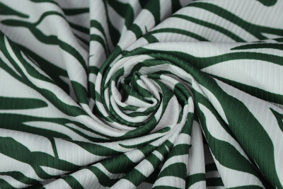 Трикотаж лапша Абстракция Молочный/хаки - изображение