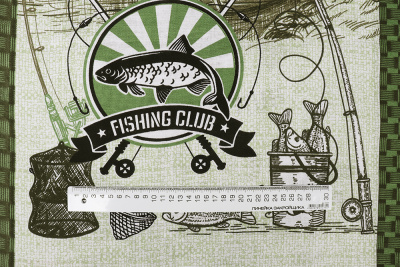 Рогожка набивная Охота и рыбалка - изображение