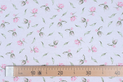 Бязь набивная 220 Премиум Тейково Розовый сад - изображение