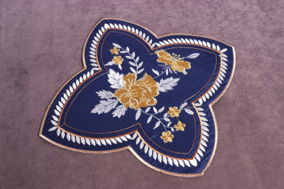 Термоаппликация Декор Цветы Т.Синий - изображение