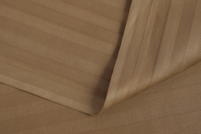 Страйп-сатин 130гр/м.кв.240 Мелкая полоска 1*1 Молочный шоколад - изображение