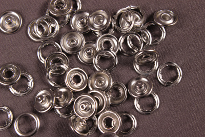 Кнопки пробивные 9,5мм рубашечные/кольцо Никель - изображение