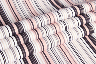 Интерьерная ткань DUCK с тефлоновым покрытием полоски розовые - изображение