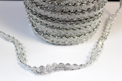 Тесьма 8мм Волна Серебро - изображение