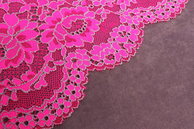 Кружево 215мм эластичное  Яр.Розовый RE00456 - изображение