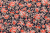 Штапель набивной 11184 100гр/м.кв.Оранжевые розы на т.синем