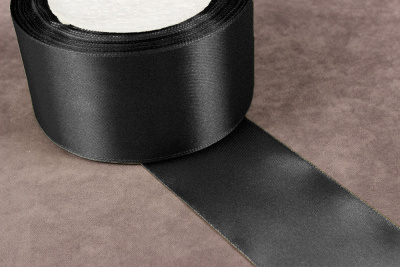 Лента атласная 50мм Черный Н37 - изображение