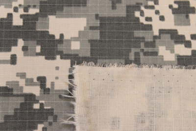 Ткань Рип-стоп 215 Бежево-серый камуфляж пиксель - изображение