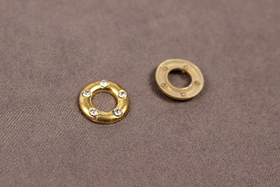 Декор термоклеевой 12мм со стразами Золото - изображение