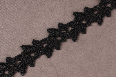 Кружево гипюр 18мм Ажурное АРТ.2039 Черный - изображение