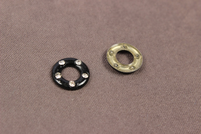 Декор термоклеевой 12мм со стразами Черный - изображение