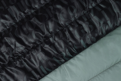 Стежка курточная сендвич Буквы черный/серо-голубой - изображение