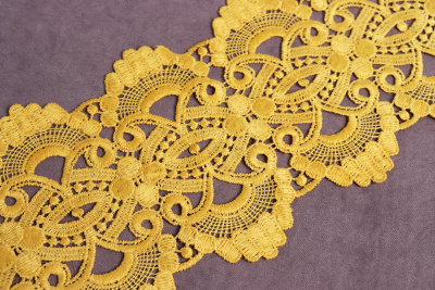 Кружево матовое гипюр 110мм Золото - изображение