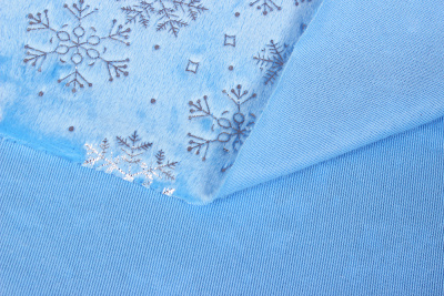 Мех со снежинками Голубой - изображение
