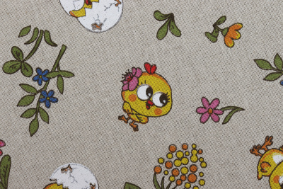 Лен набивной 155 гр/м.кв. Цыпочка - изображение