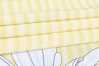 Рогожка набивная 165гр/м.кв. Ромашковое счастье - изображение