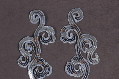 Термоаппликация с пайетками Орнамент Серебро 8661 - изображение