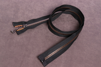 Молния декоративная трактор 80см Т-5 Черный/Оранжевый/Серебро - изображение