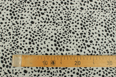 Атлас-стрейч Звериный принт Черный/серо-зеленый - изображение