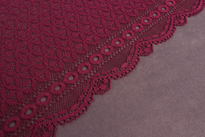 Кружево 250мм эластичное Т.Красный 1376 - изображение