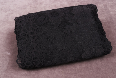 Кружево 180мм стрейч Черный D308 - изображение