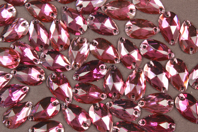 Стразы пришивные 18мм Капля Розовый - изображение