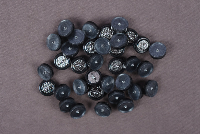 Пуговица 9мм на ножке RB Z-97 Т.Серый/Никель - изображение