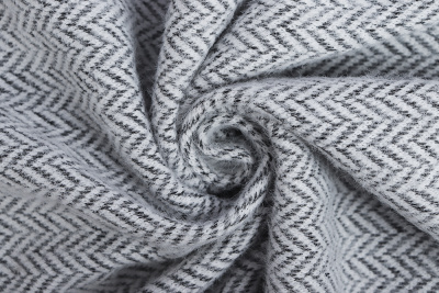 Трикотаж елочка 5574 Черный/белый - изображение