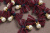 Декоративный пришивной элемент 30мм Бант ажурный с жемчугом Бордовый
